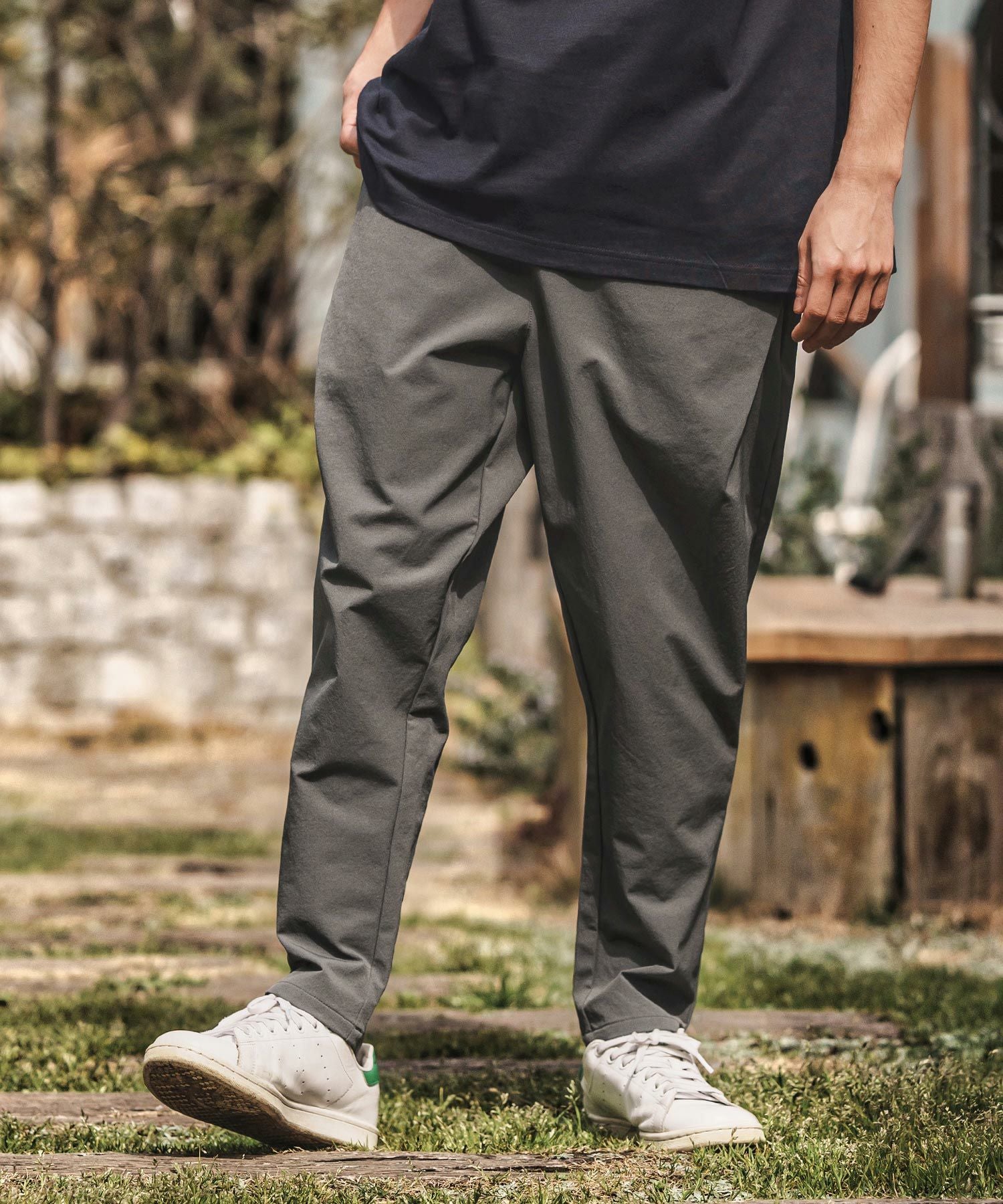 CAMBIO(カンビオ)】Stretch Nylon Tapered Pants ナイロンテーパード