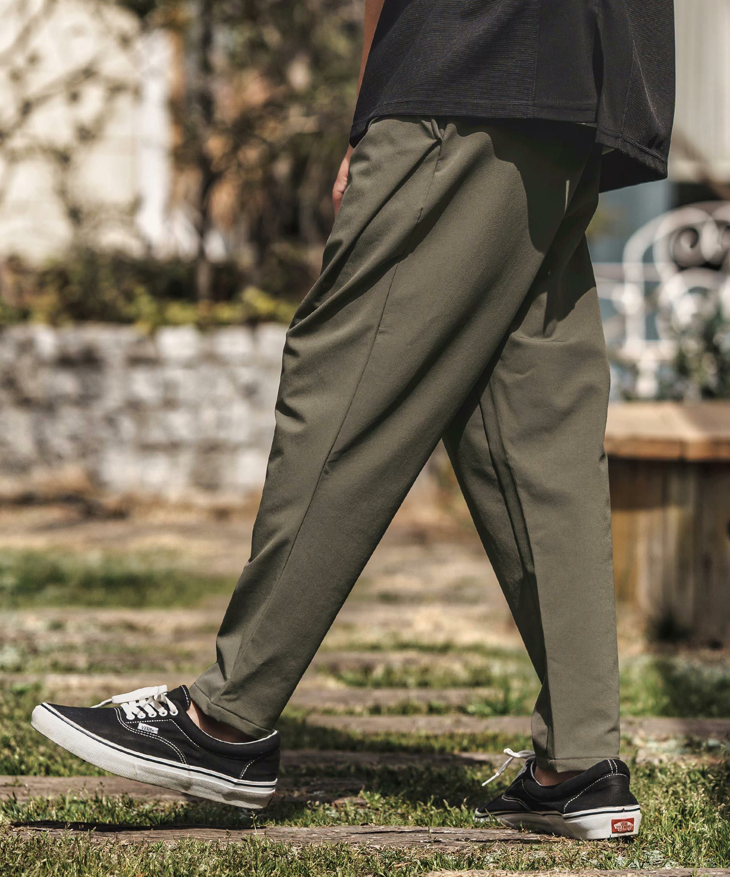 CAMBIO(カンビオ)】Stretch Nylon Tapered Pants ナイロンテーパード