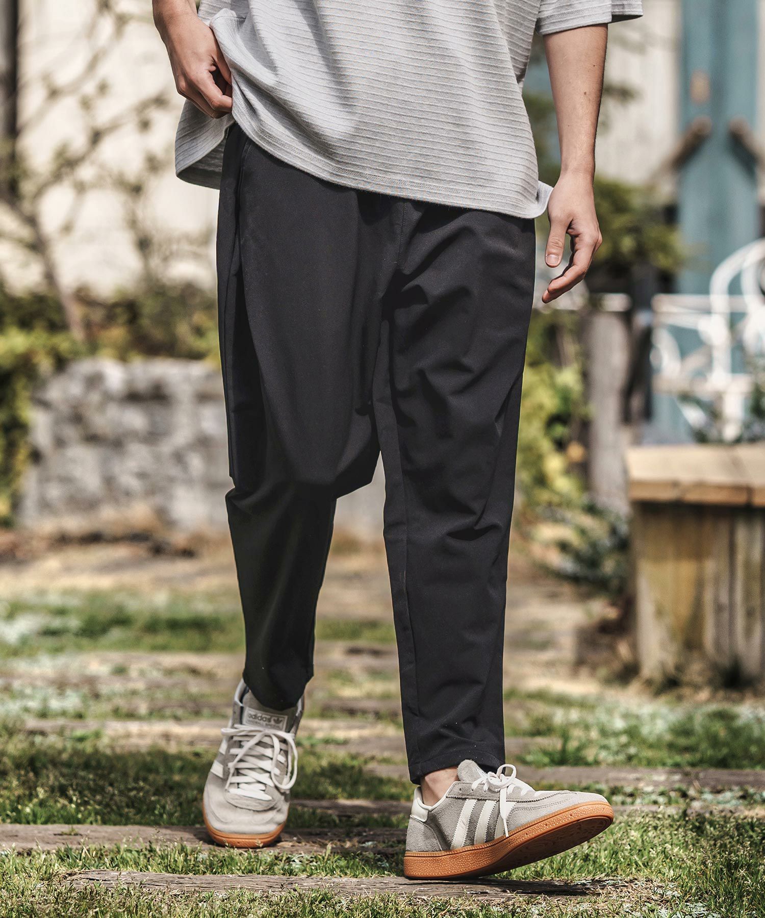CAMBIO(カンビオ)】Stretch Nylon Tapered Pants ナイロンテーパード