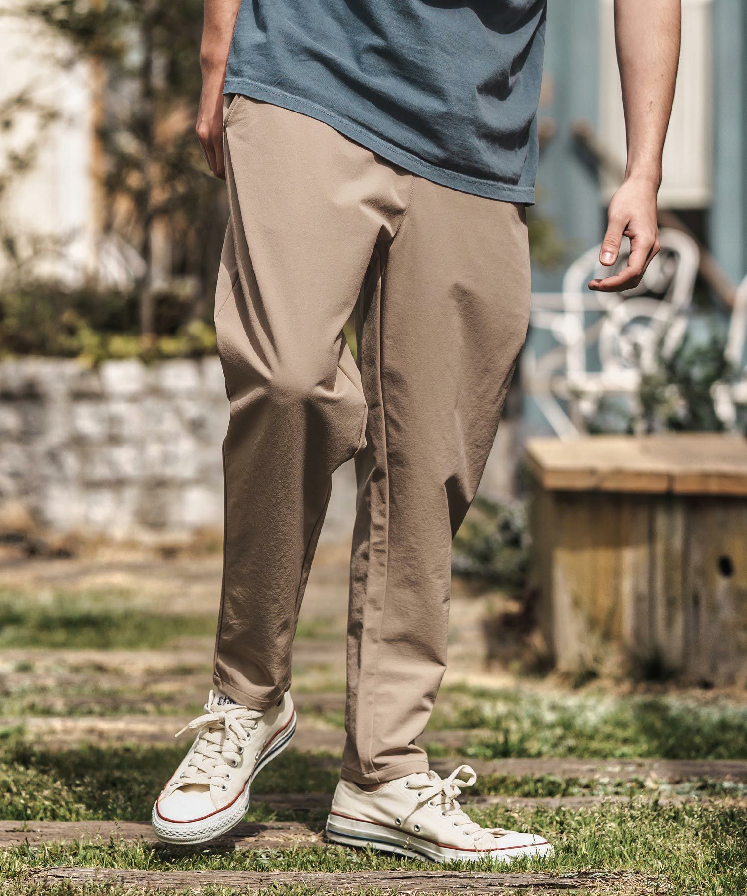 CAMBIO(カンビオ)】Stretch Nylon Tapered Pants ナイロンテーパード