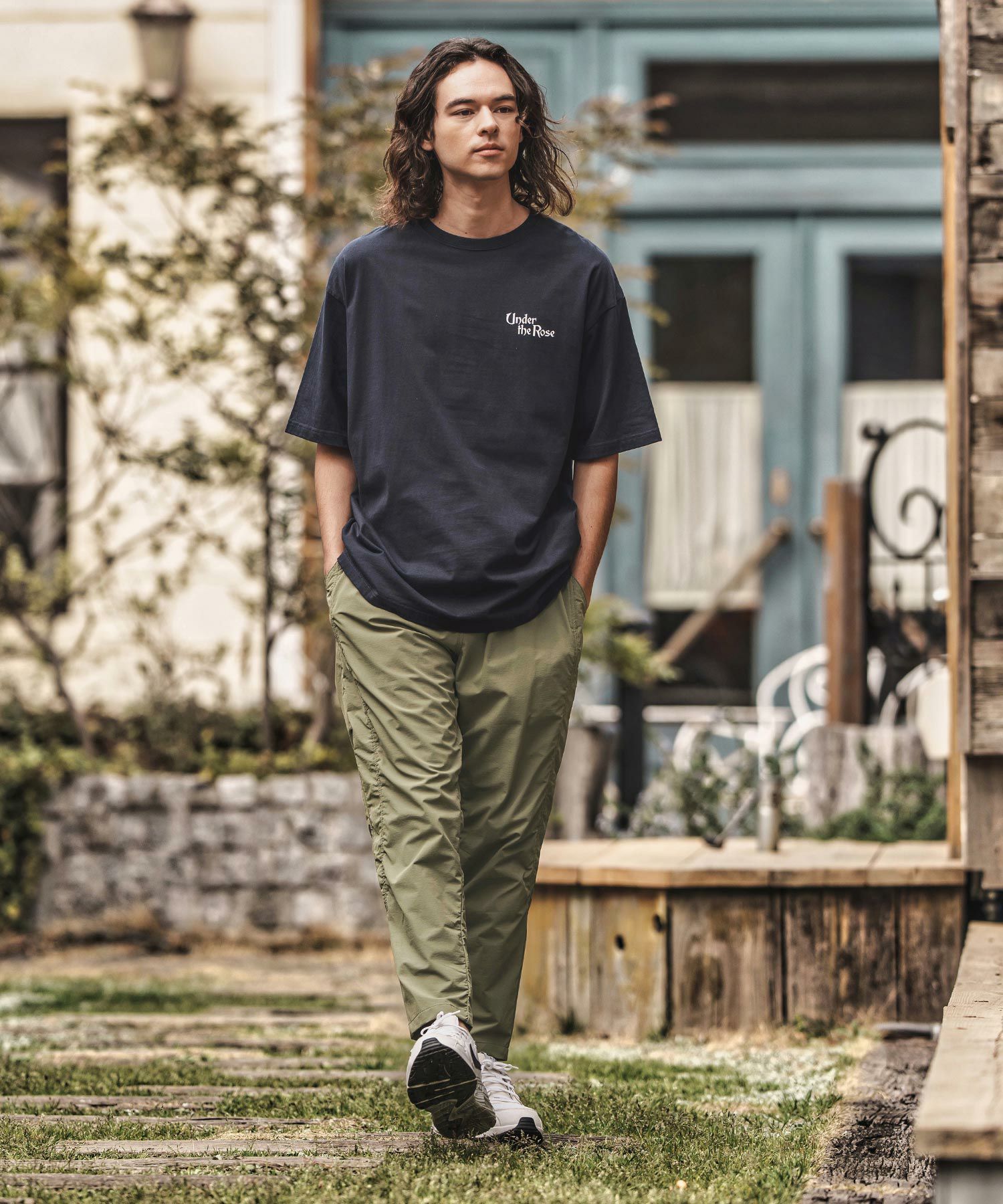 CAMBIO(カンビオ)】パッカリングナイロンテーパードパンツ(HLCM0191