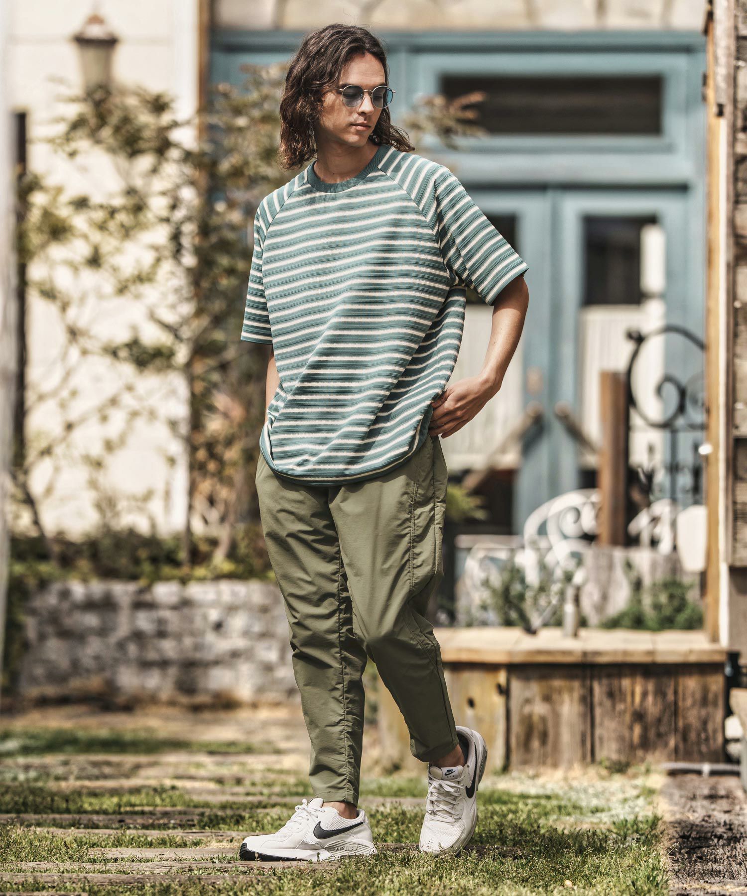 CAMBIO(カンビオ)】パッカリングナイロンテーパードパンツ(HLCM0191