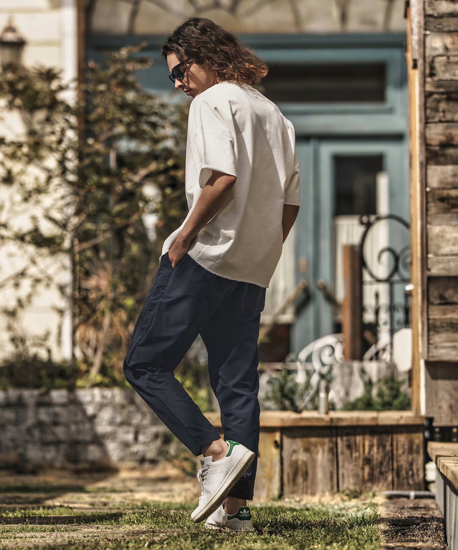 CAMBIO(カンビオ)】パッカリングナイロンテーパードパンツ(HLCM0191