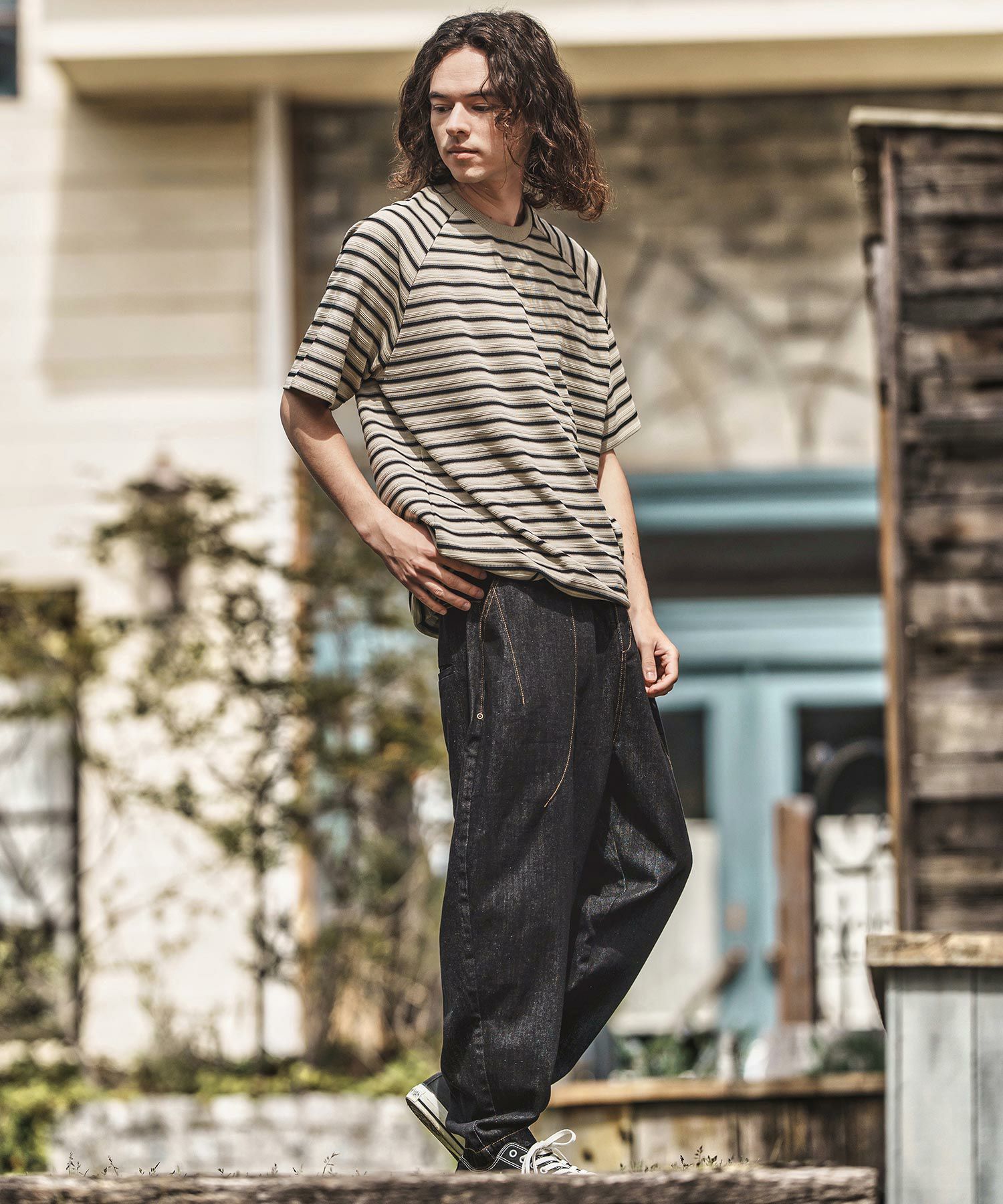 30%OFF【CAMBIO(カンビオ)】タックステッチバルーンデニムパンツ