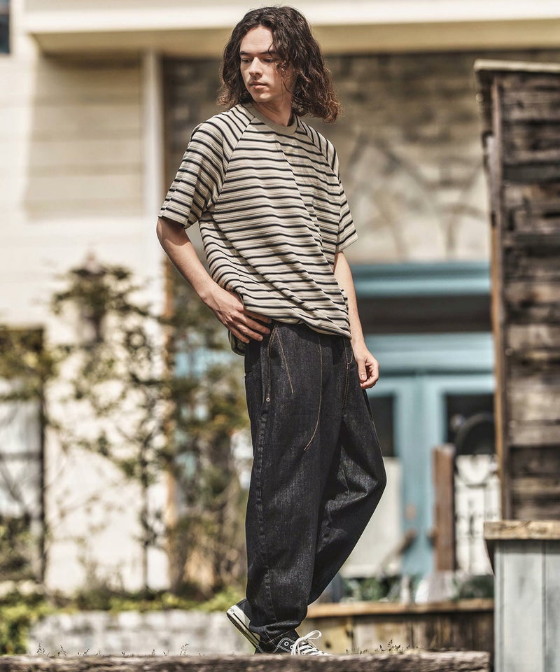 30%OFF【CAMBIO(カンビオ)】タックステッチバルーンデニムパンツ 