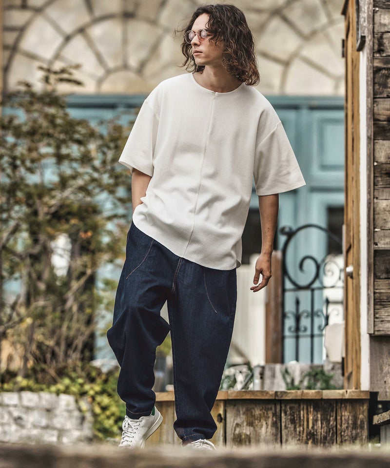 30%OFF【CAMBIO(カンビオ)】タックステッチバルーンデニムパンツ 