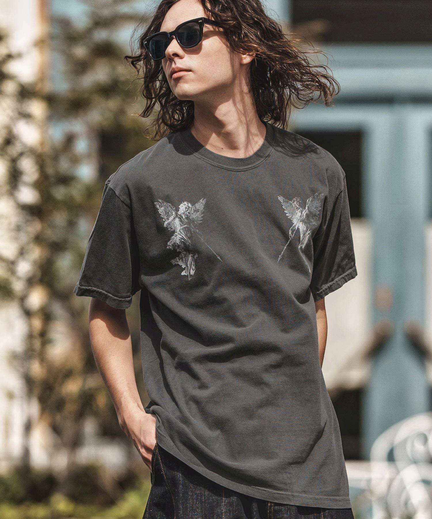 30%OFF【CAMBIO(カンビオ)】ピグメントTシャツ_Angels(2501108MCB