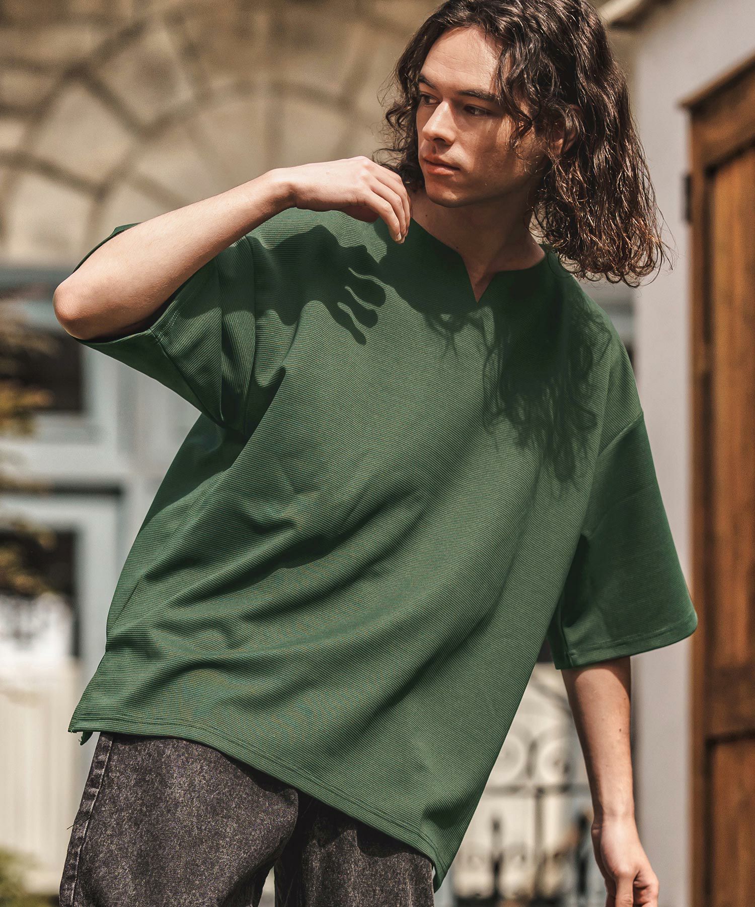 50%OFF【CAMBIO(カンビオ)】ダメージ加工JQDデニムテーパードパンツ