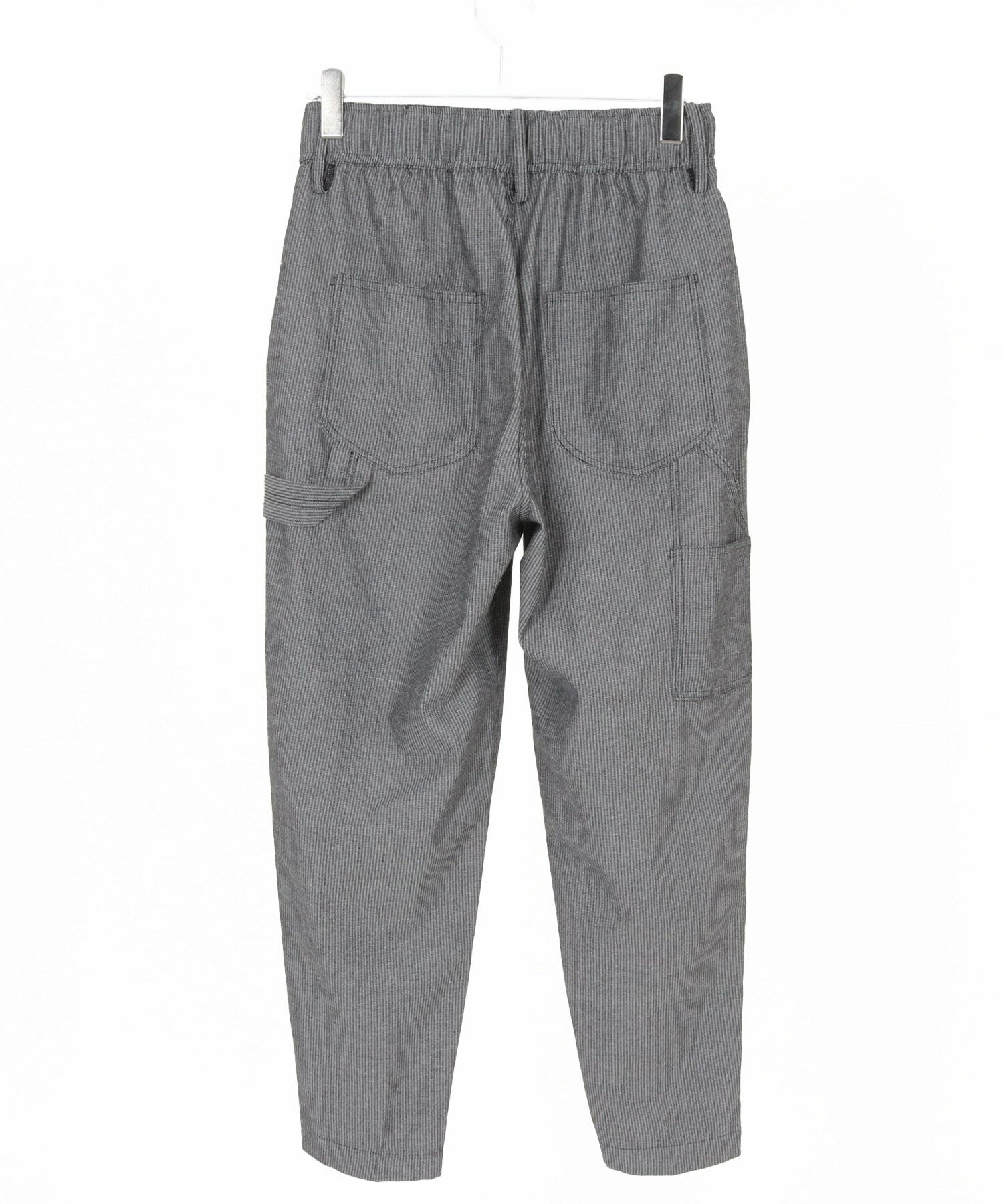 30%OFF【CAMBIO(カンビオ)】麻混ストライプバルーンペインターパンツ