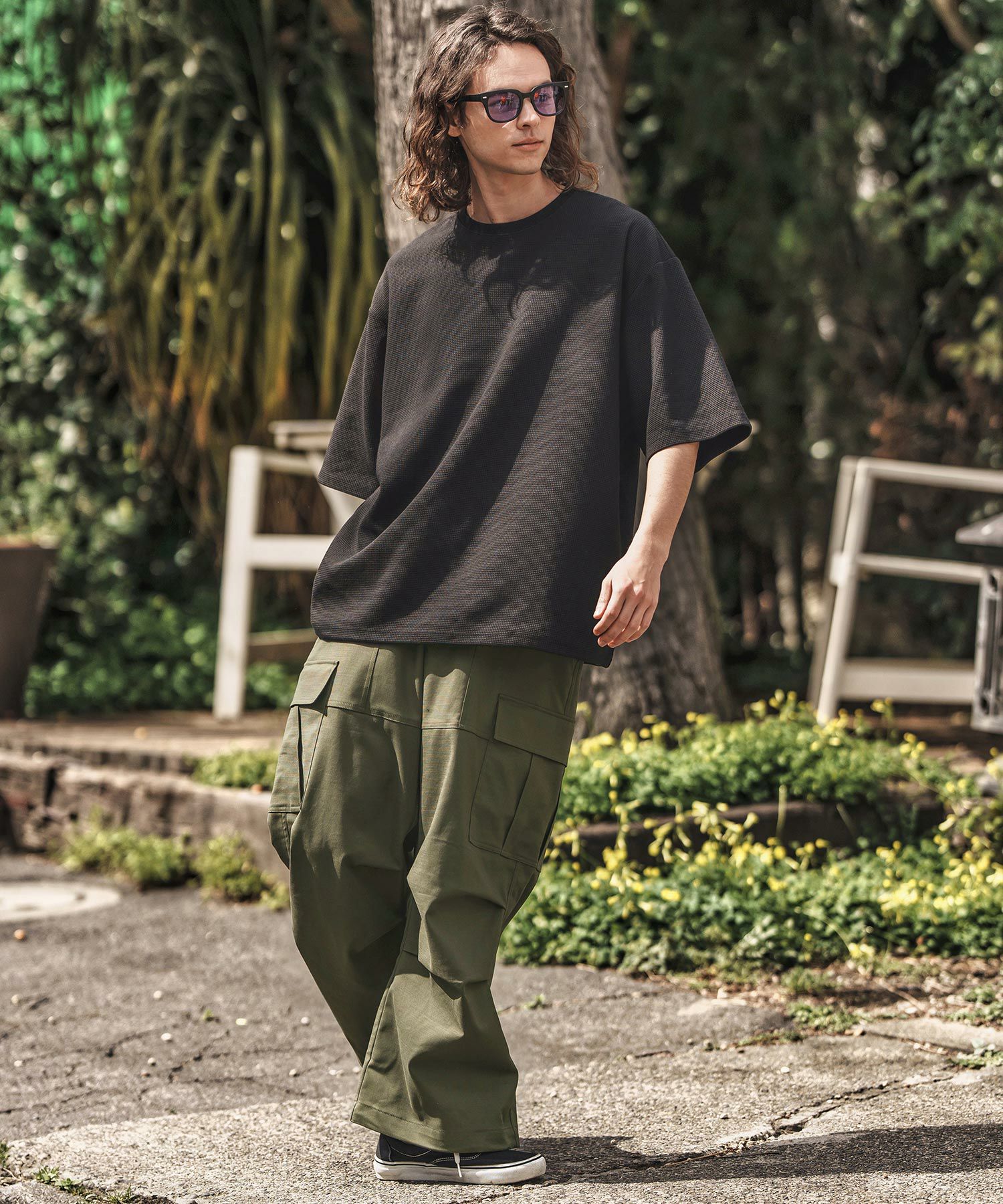50%OFF【CAMBIO(カンビオ)】裾ドローコードワイドカーゴパンツ(25053CM