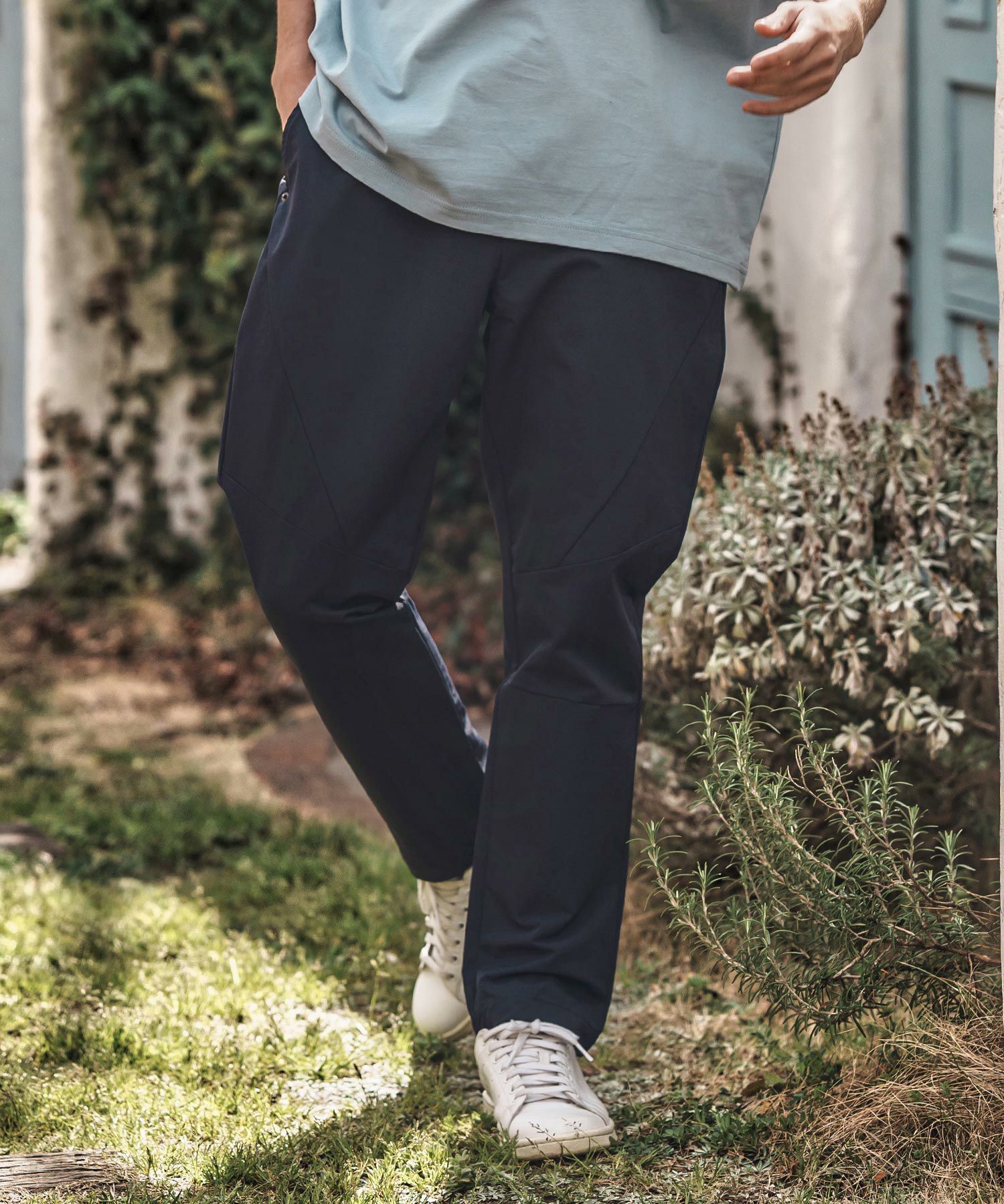 CAMBIO ハイストレッチナイロンテーパードパンツ M ネイビー CAMBIO（カンビオ） パンツ mp14533-Stretch Nylon Pants ストレッチ