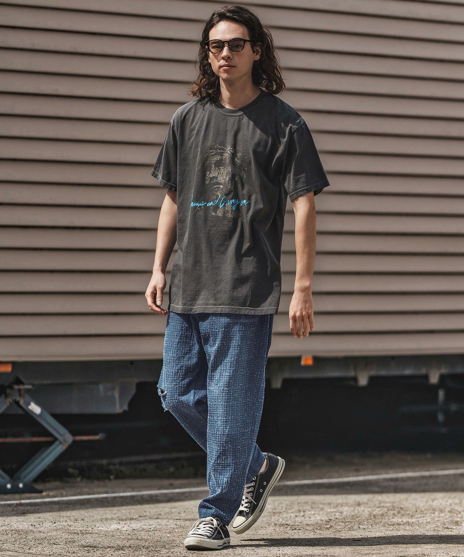 50%OFF【CAMBIO(カンビオ)】ダメージ加工JQDデニムテーパードパンツ