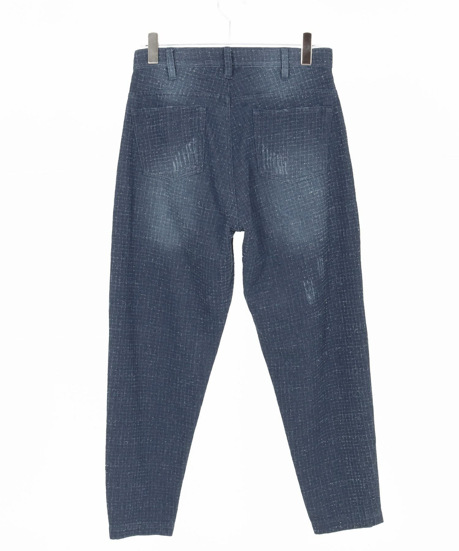 60%OFF【CAMBIO(カンビオ)】ダメージ加工JQDデニムテーパードパンツ