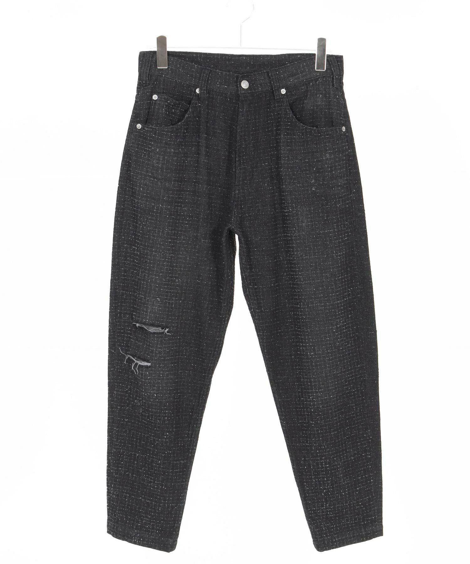 50%OFF【CAMBIO(カンビオ)】ダメージ加工JQDデニムテーパードパンツ