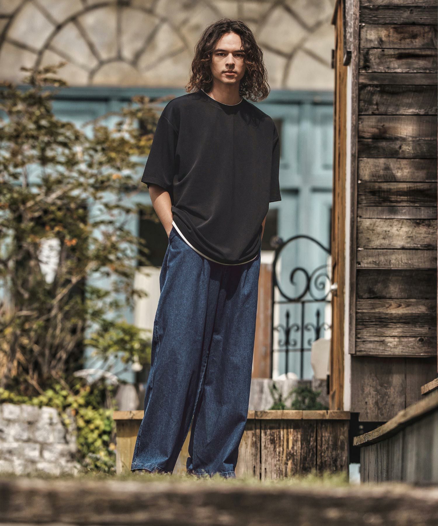 30%OFF【CAMBIO(カンビオ)】タック入りワイドデニムパンツ | CAMBIO