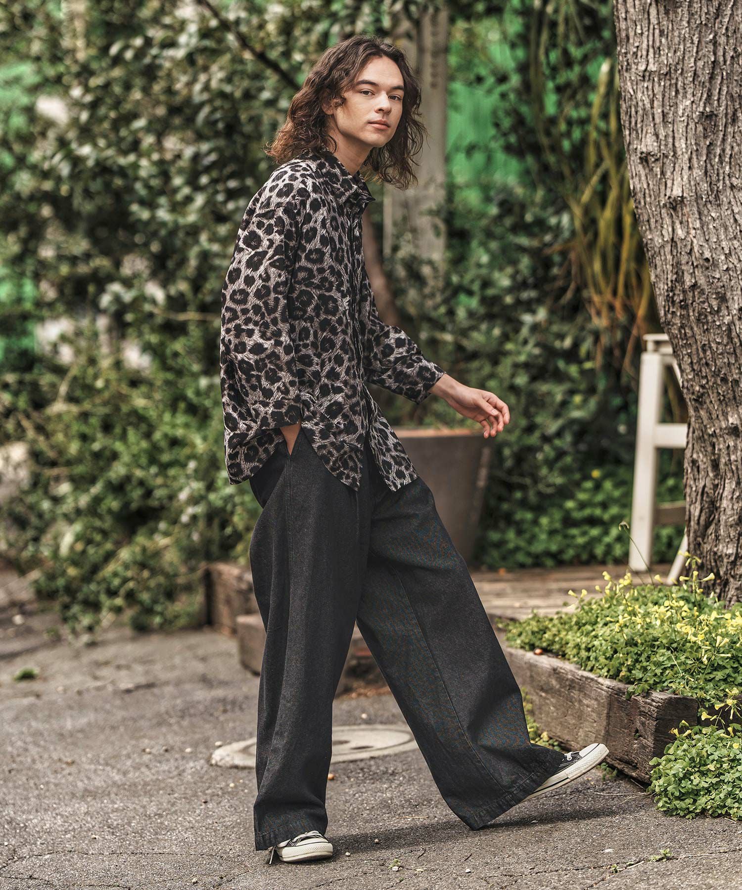 CRIMIE 切替デニムセットアップ　Mサイズ　濃紺　rude タックパンツ 30%OFF【CAMBIO(カンビオ)】タック入りワイドデニムパンツ | CAMBIO
