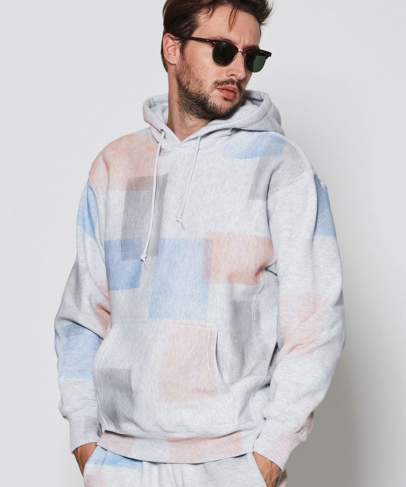 ACANTHUS アカンサス ボンバー フリース ECWCS スウェット 50%OFF【ACANTHUS(アカンサス)】Patchwork Paint Hooded Sweatshirt