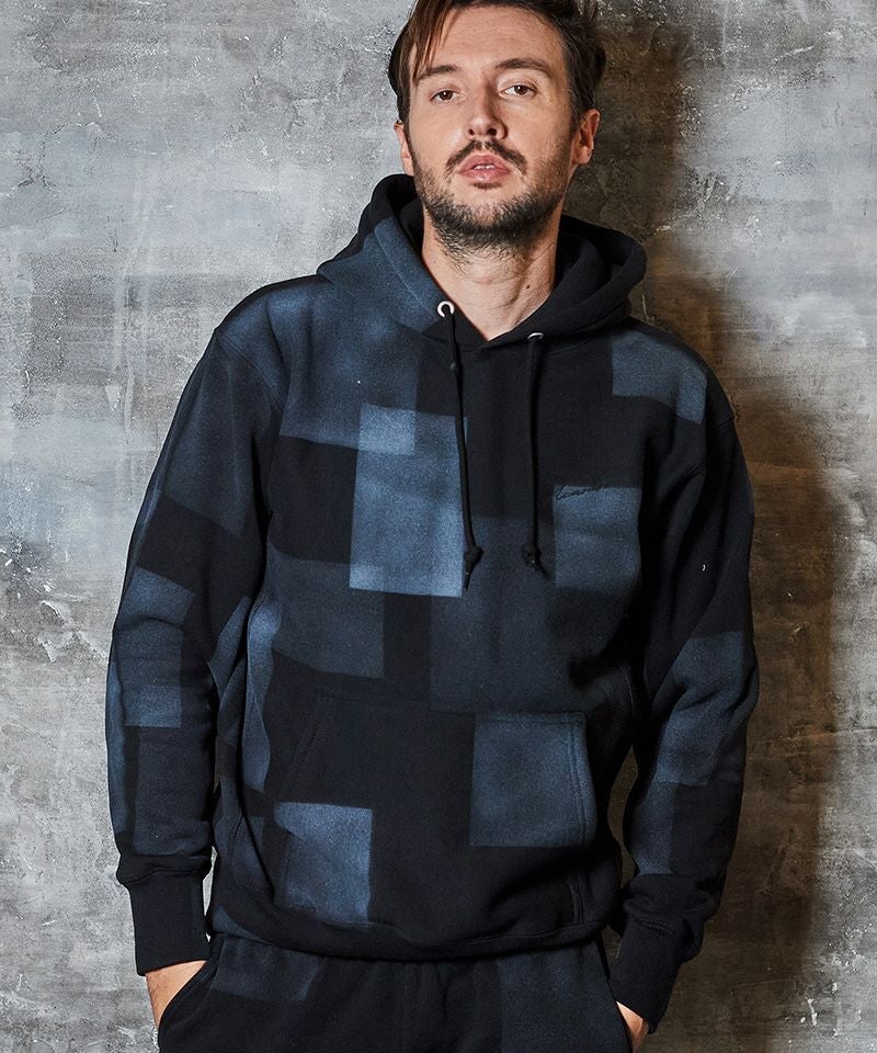 50%OFF【ACANTHUS(アカンサス)】Patchwork Paint Hooded Sweatshirt