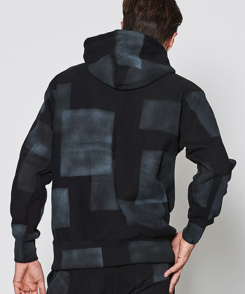 50%OFF【ACANTHUS(アカンサス)】Patchwork Paint Hooded Sweatshirt