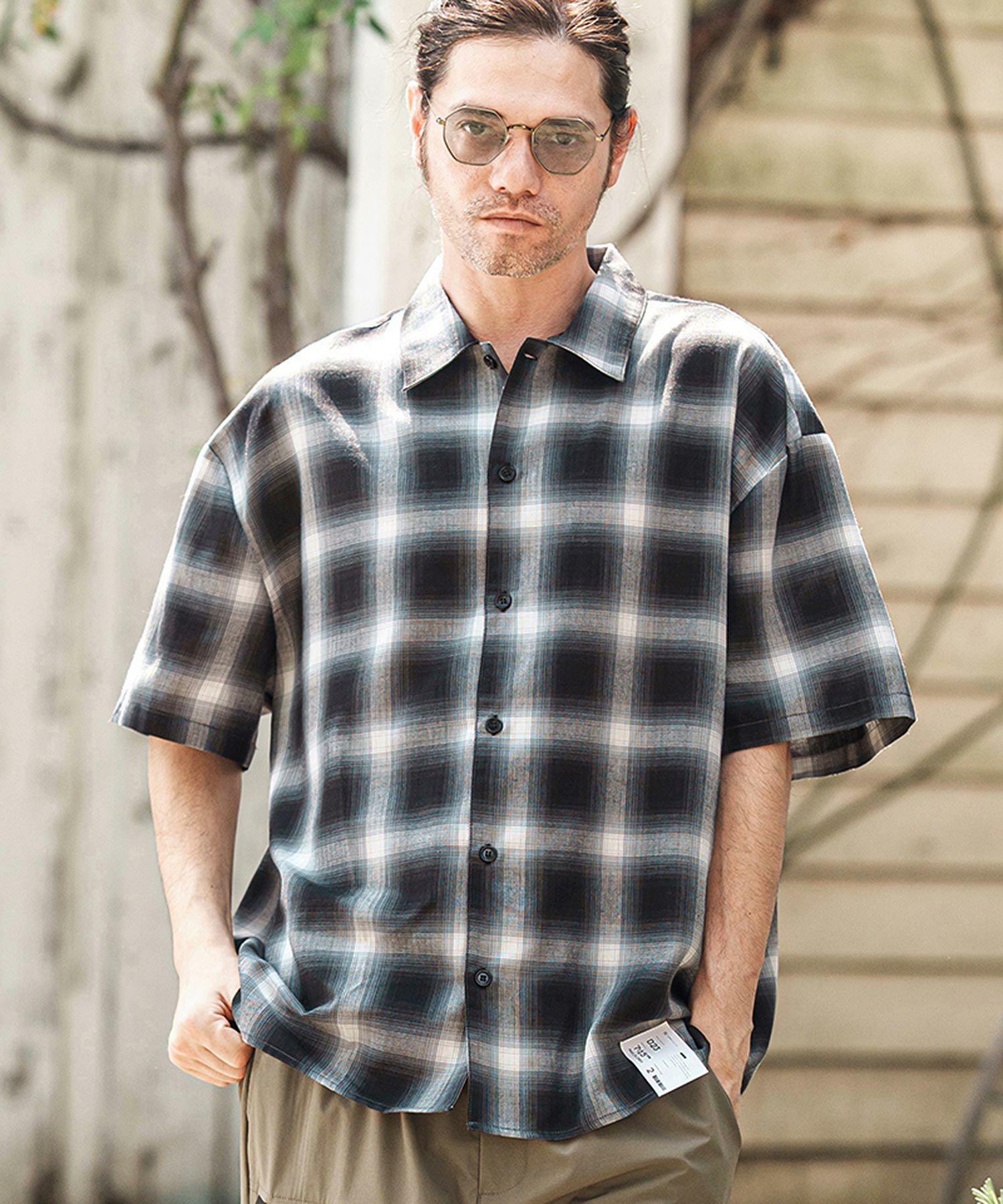 CAMBIO(カンビオ)】Cotton Ombre Check Shirts オンブレチェックシャツ