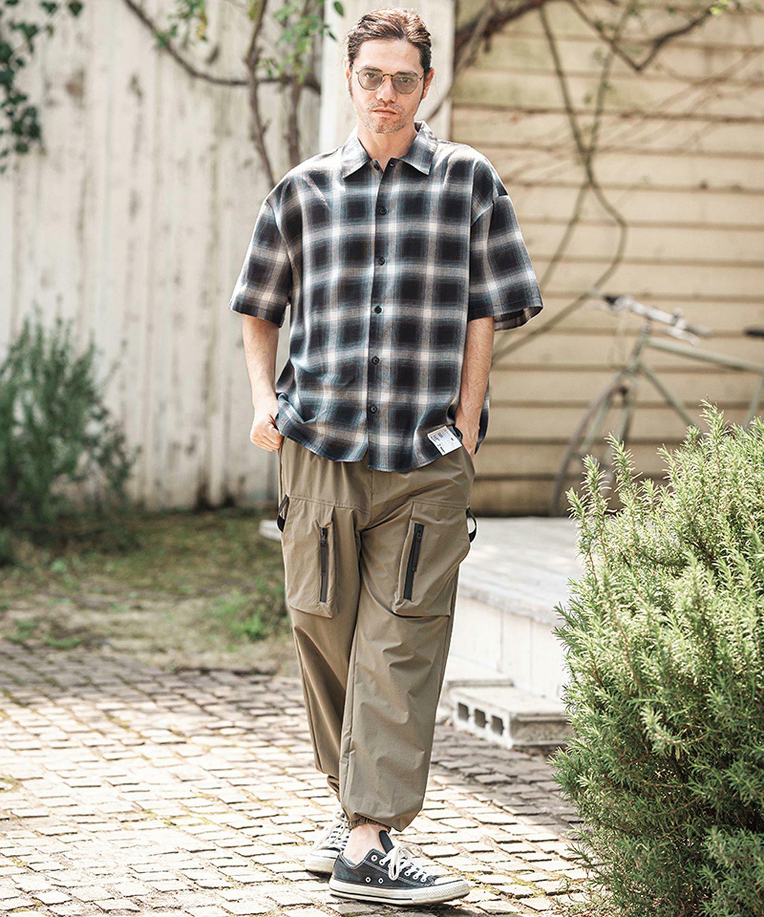 CAMBIO(カンビオ)】Cotton Ombre Check Shirts オンブレチェックシャツ