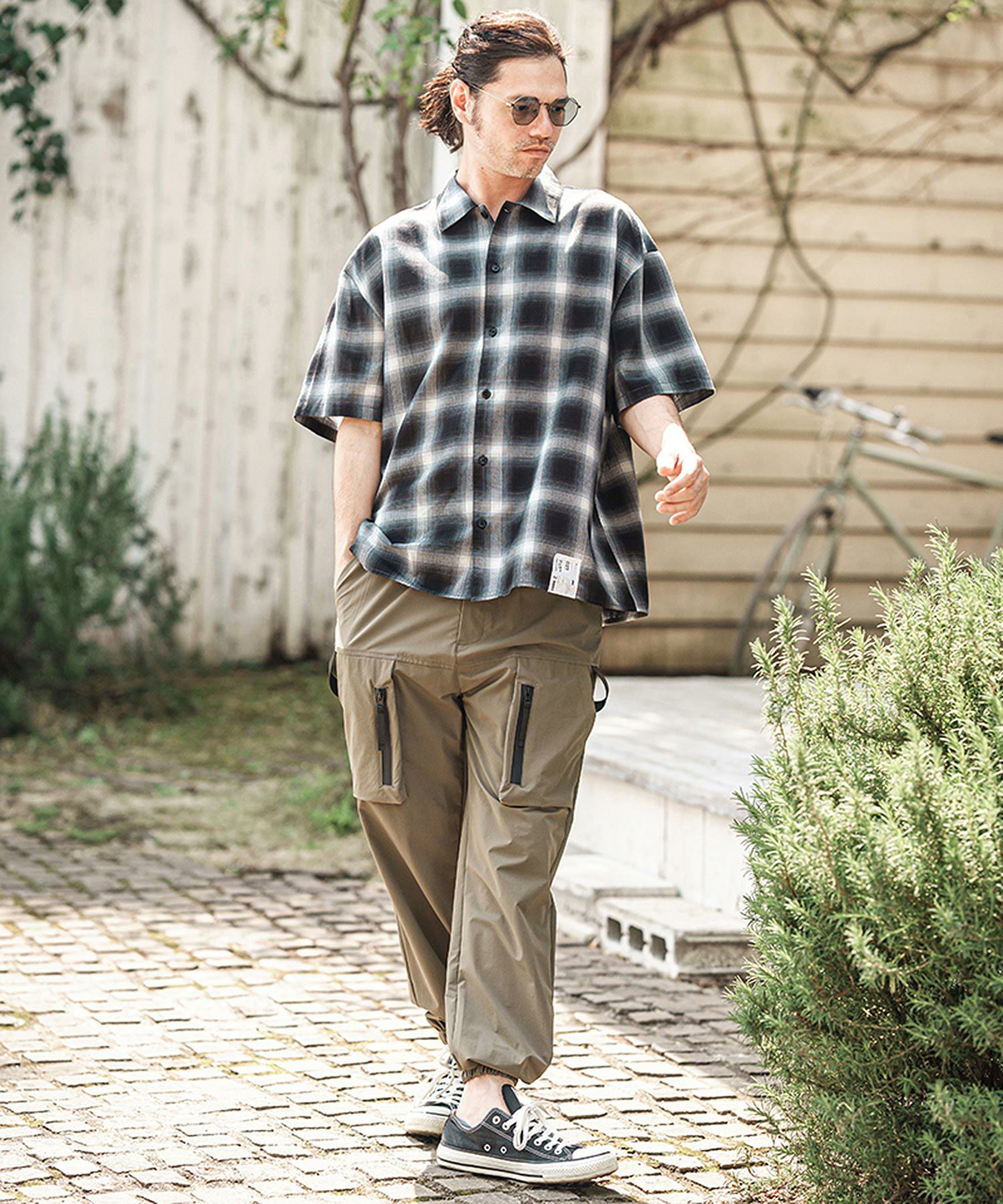 CAMBIO チェックシャツ　Sサイズ　メンズ CAMBIO(カンビオ)】Cotton Ombre Check Shirts オンブレチェックシャツ