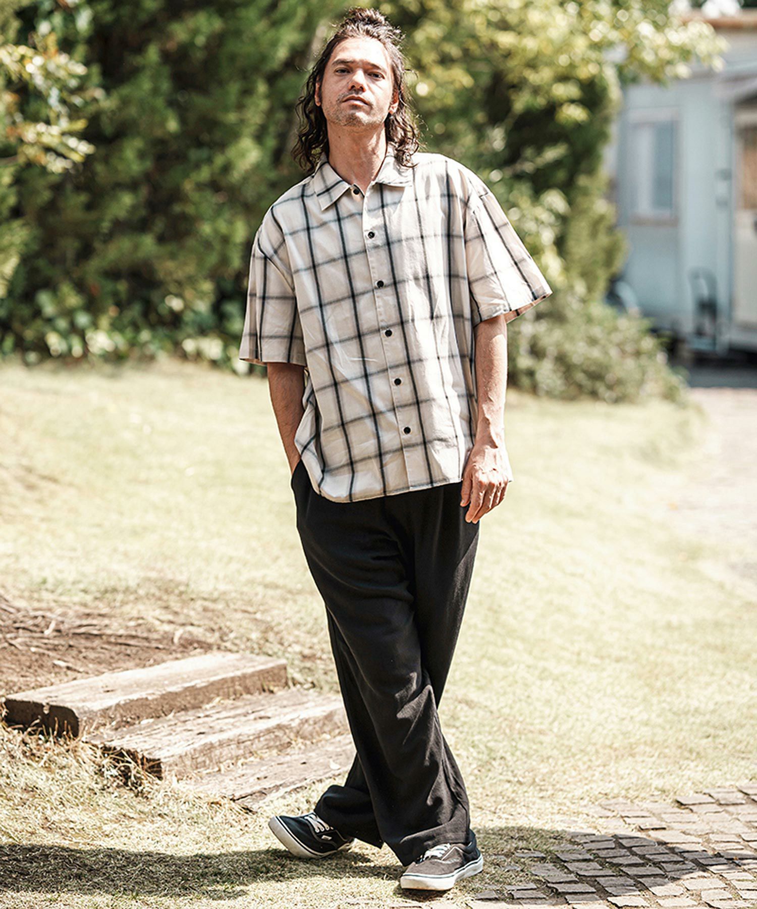 CAMBIO(カンビオ)】Cotton Ombre Check Shirts オンブレチェックシャツ