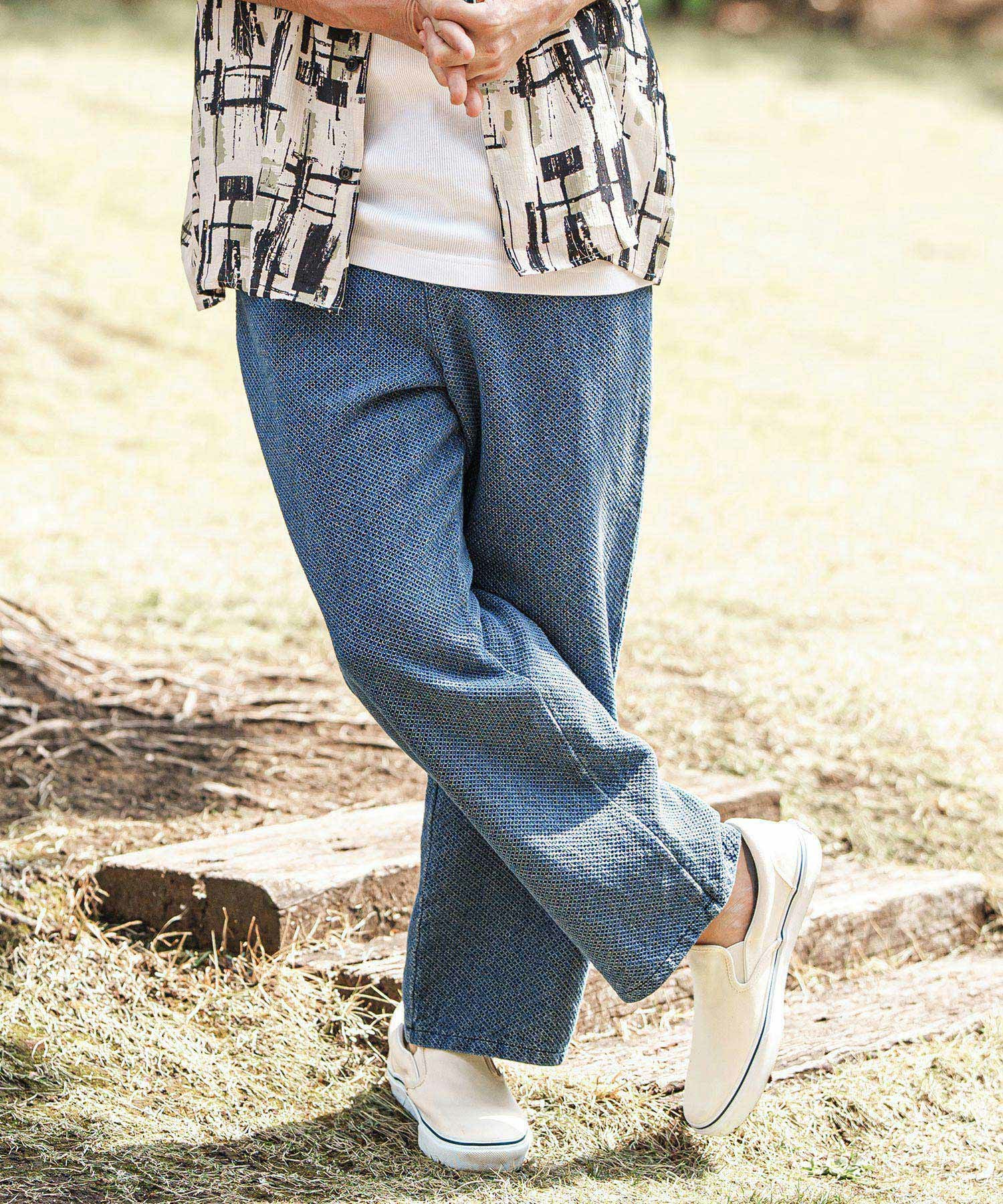 30%OFF【CAMBIO(カンビオ)】Jacquard Denim Wide Straight Pants