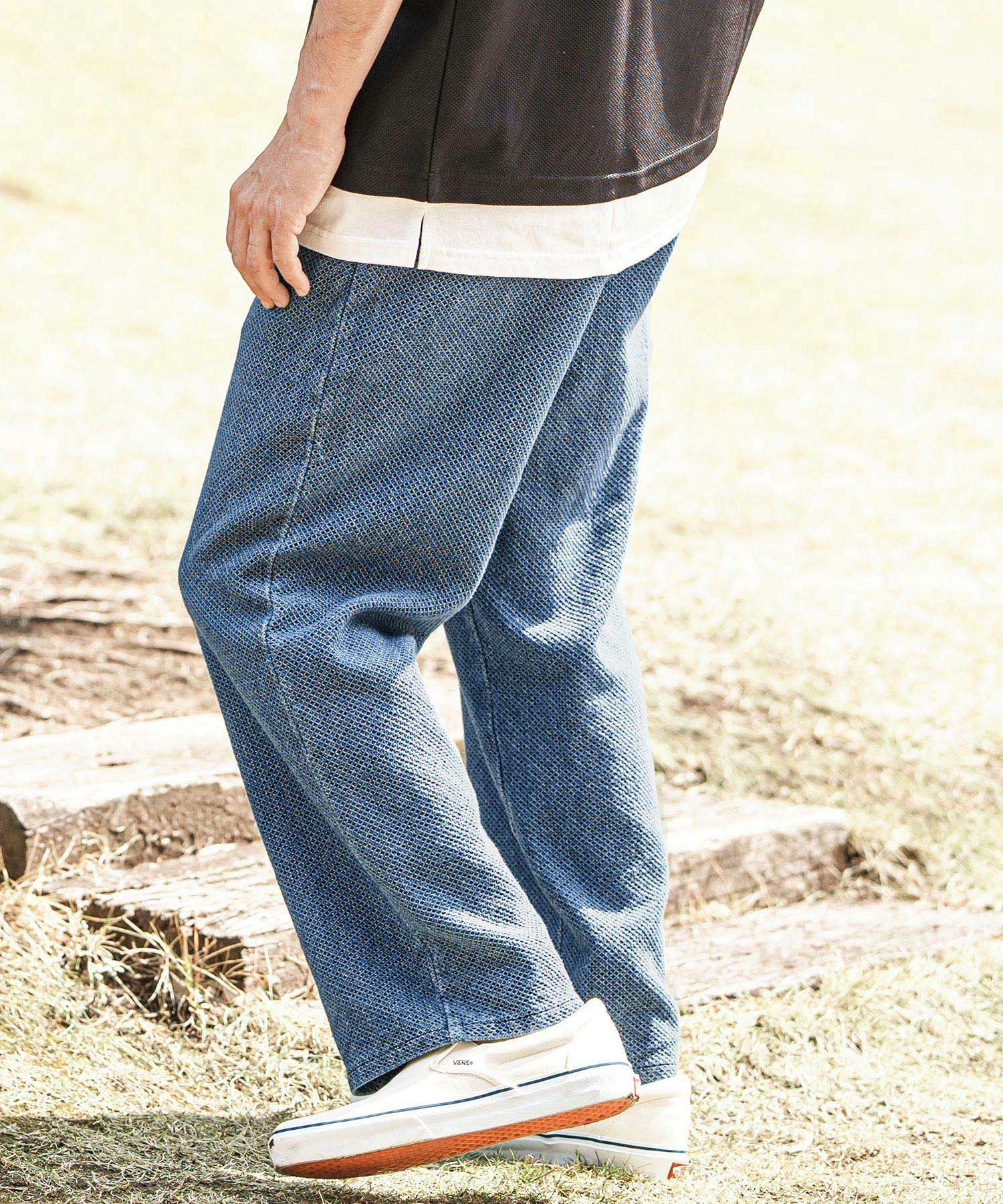 30%OFF【CAMBIO(カンビオ)】Jacquard Denim Wide Straight Pants