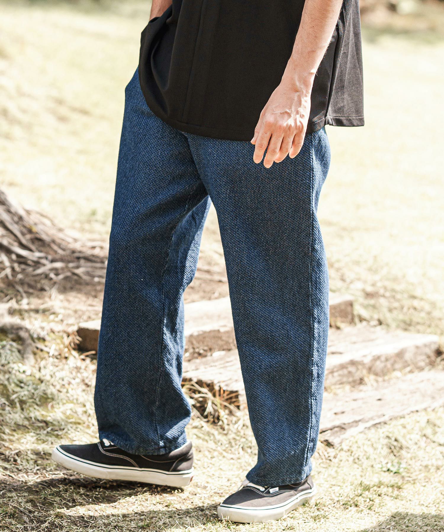 CAMBIO(カンビオ)】Jacquard Denim Wide Straight Pants ワイド
