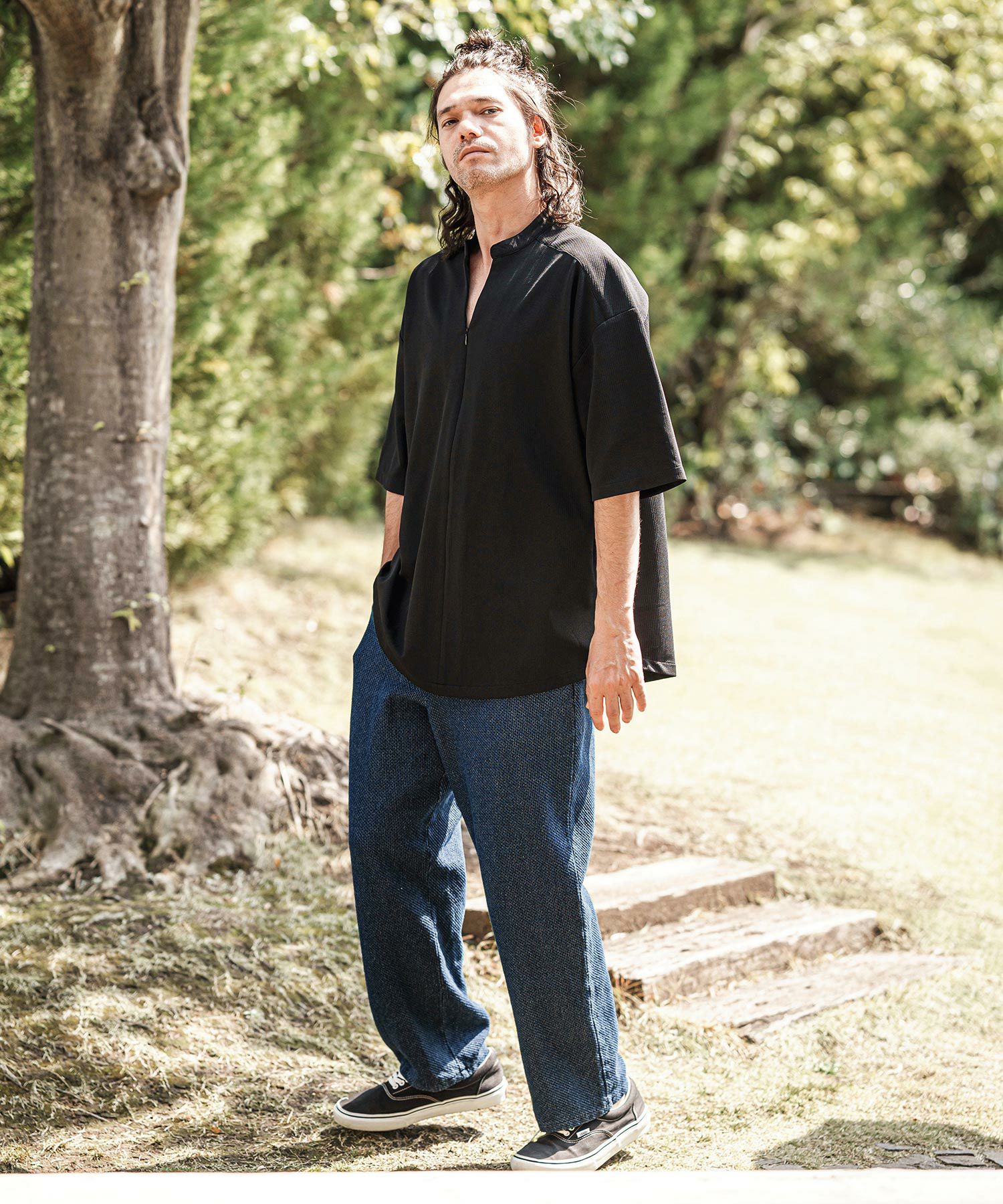 マーサさま専用ページ 30%OFF【CAMBIO(カンビオ)】Jacquard Denim Wide Straight Pants