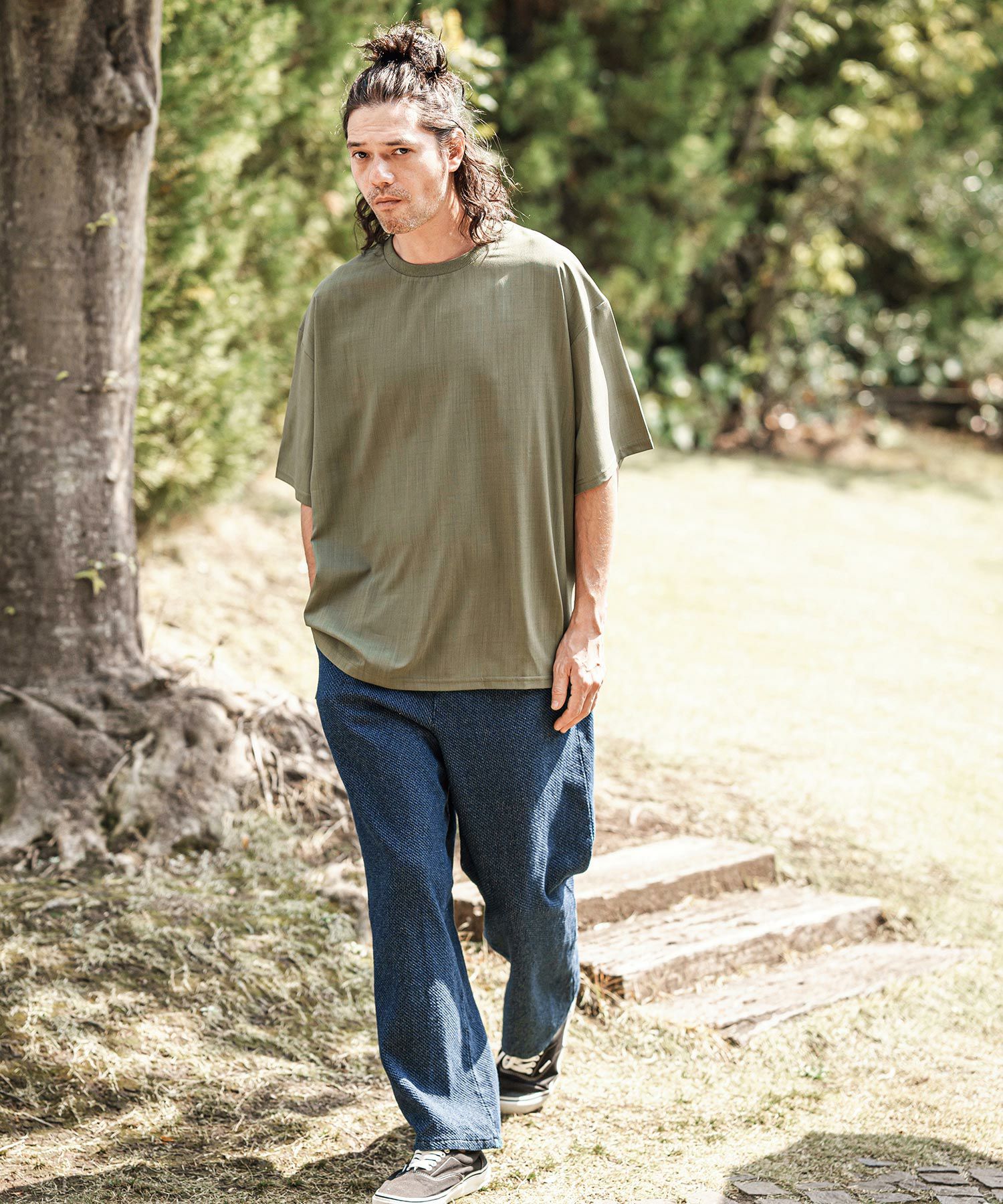 30%OFF【CAMBIO(カンビオ)】Jacquard Denim Wide Straight Pants
