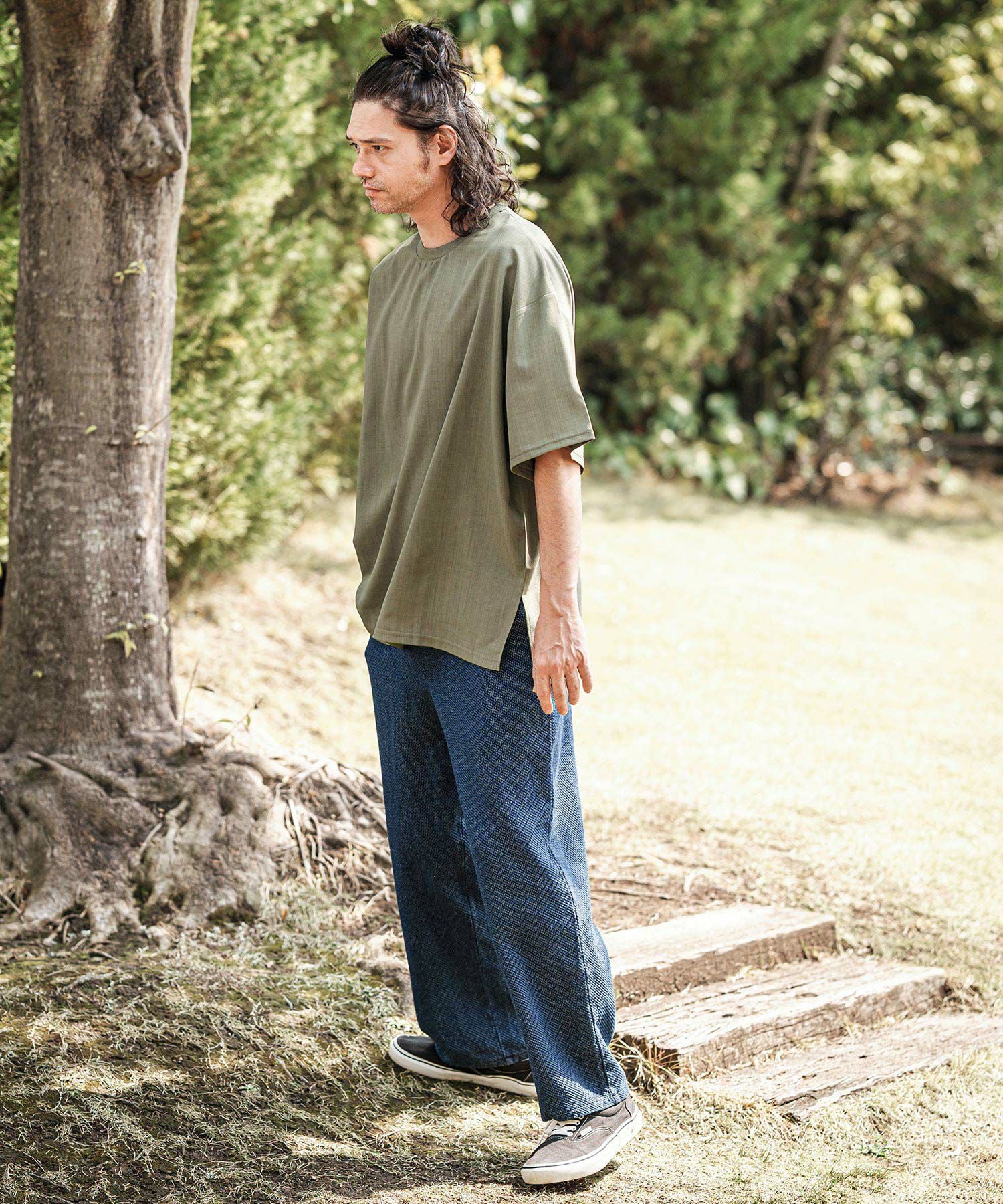 30%OFF【CAMBIO(カンビオ)】Jacquard Denim Wide Straight Pants