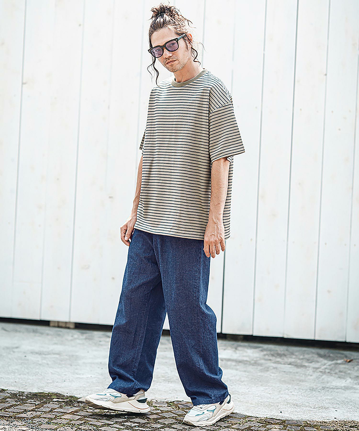 50%OFF【CAMBIO(カンビオ)】Cotton Linen Denim Wide Straight Pants
