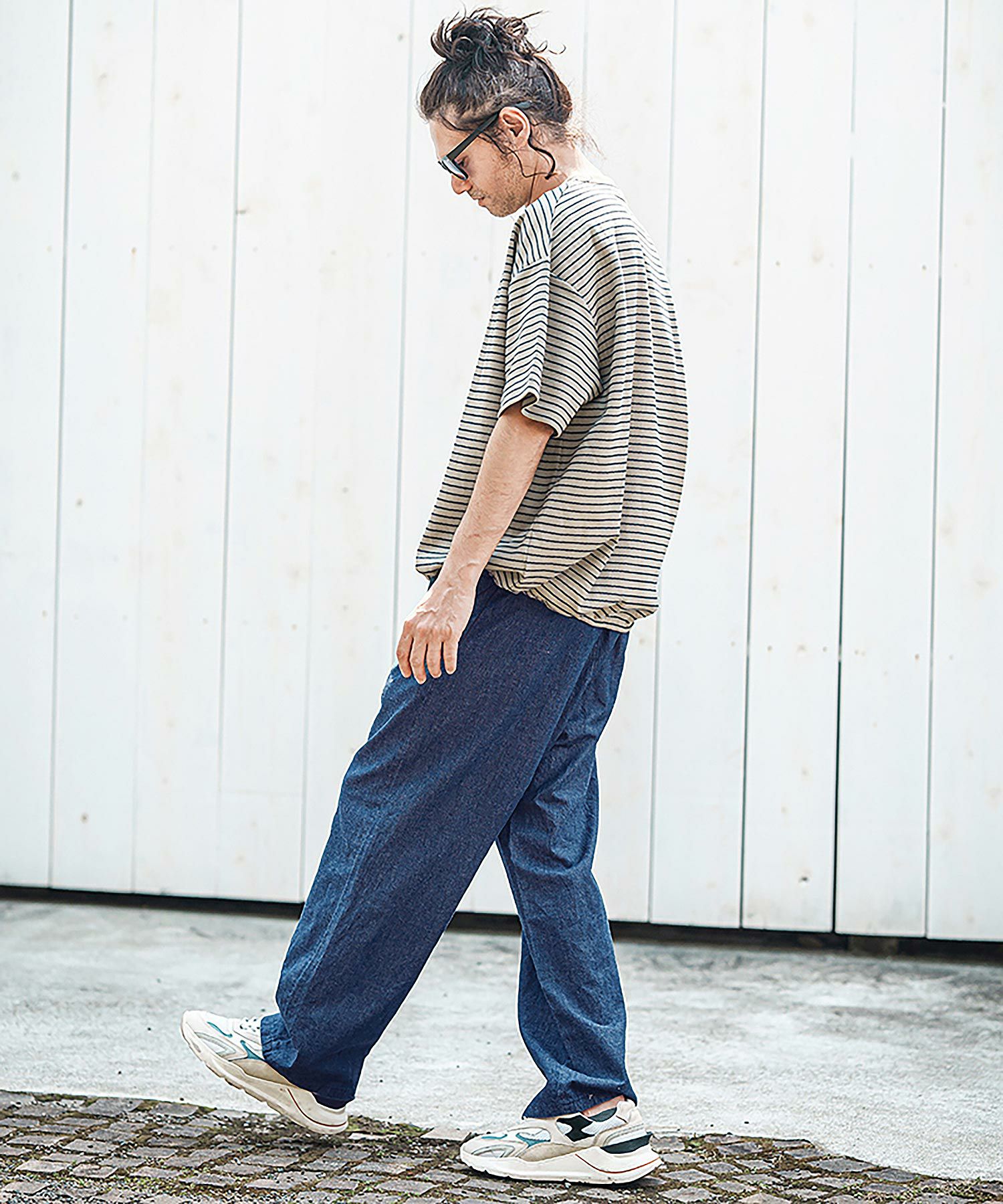 50%OFF【CAMBIO(カンビオ)】Cotton Linen Denim Wide Straight Pants