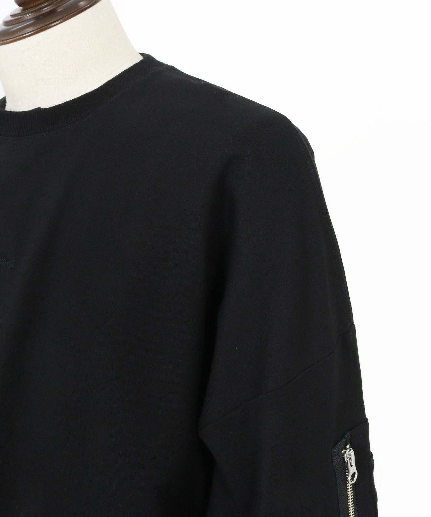 CAMBIO(カンビオ)】Zipper Neck 3-4 Sleeve Cut sew 半端袖カットソー