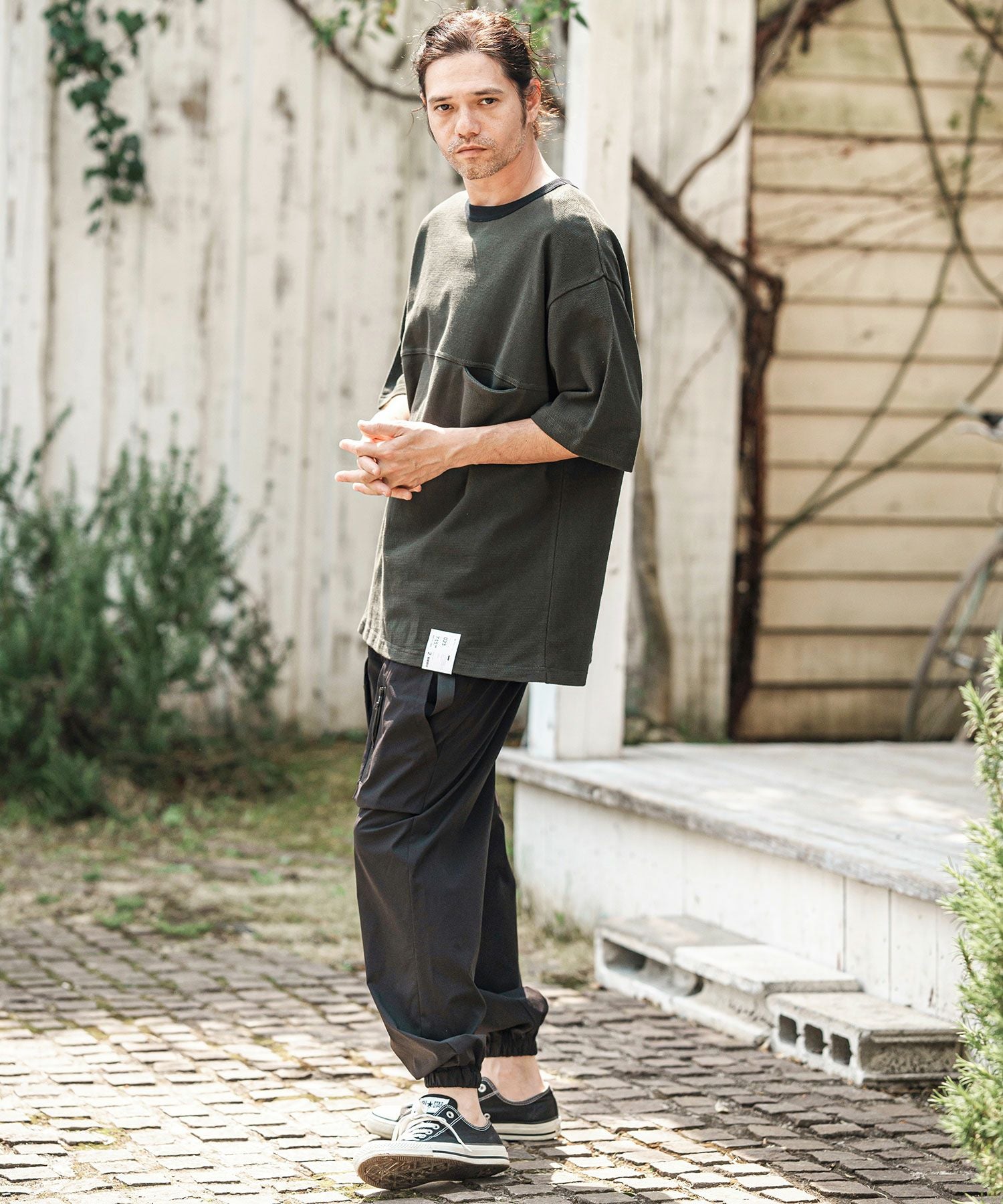 50%OFF【CAMBIO(カンビオ)】撥水ナイロンストレッチキャンプパンツ