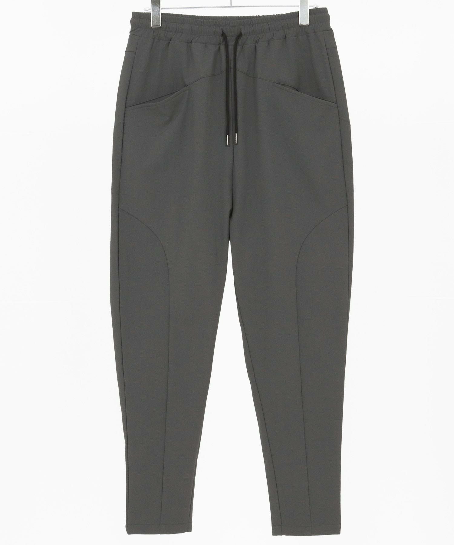 CAMBIO(カンビオ)】ストレッチナイロンテーパードイージーパンツ