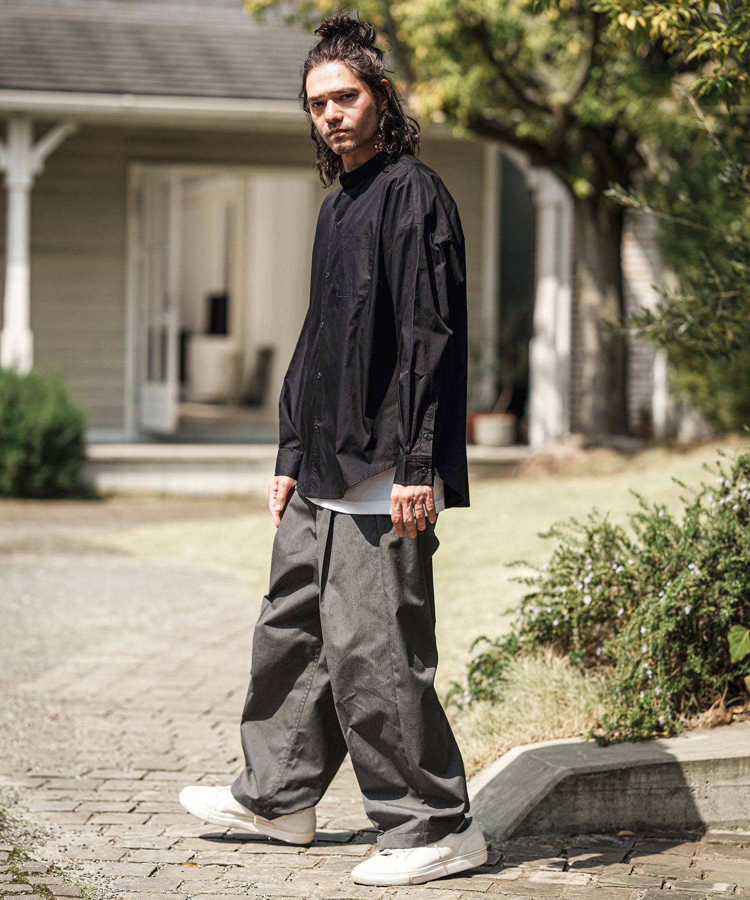30%OFF【CAMBIO(カンビオ)】撥水ウェザー1タックワイドイージーバレル