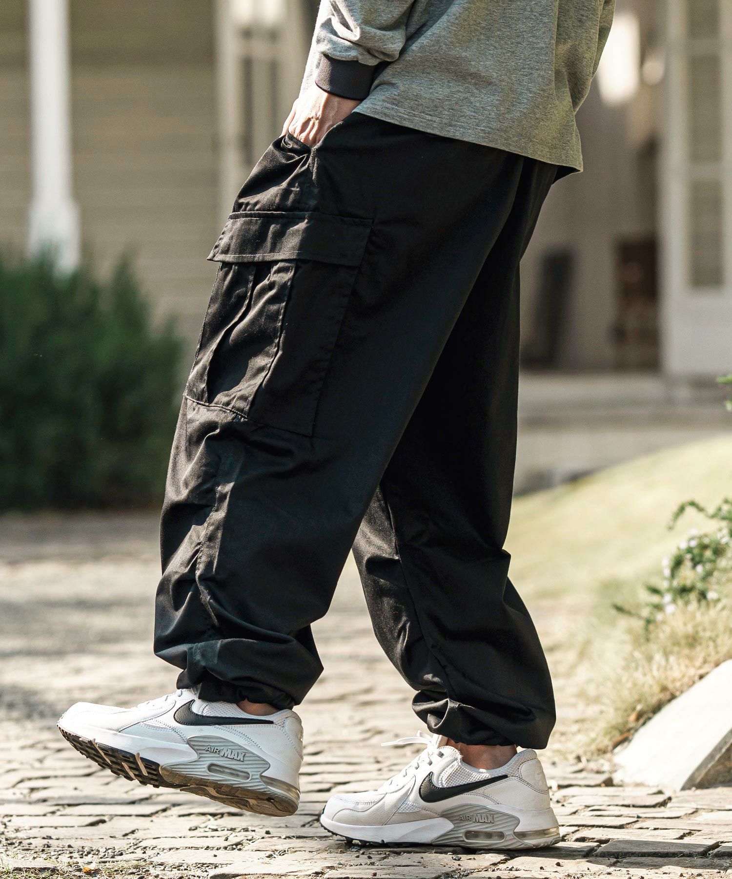 CAMBIO(カンビオ)】TCツイル裾ゴムストッパーカーゴパンツ(HLCM0179