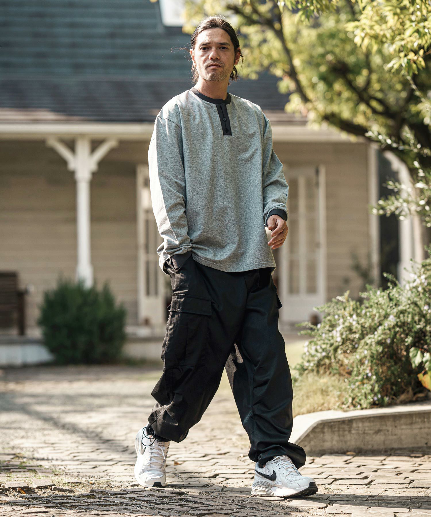 CAMBIO(カンビオ)】TCツイル裾ゴムストッパーカーゴパンツ(HLCM0179