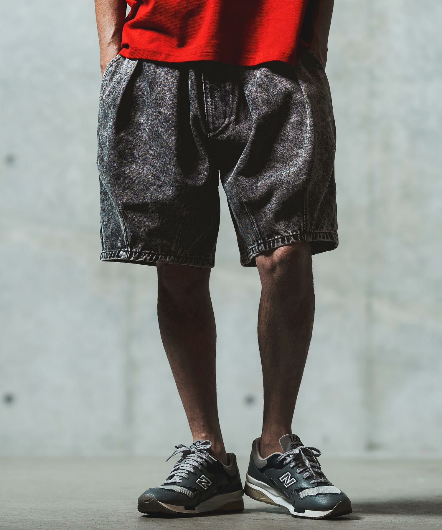 30%OFF【GLIMCLAP(グリムクラップ)】Chemical wash denim shorts