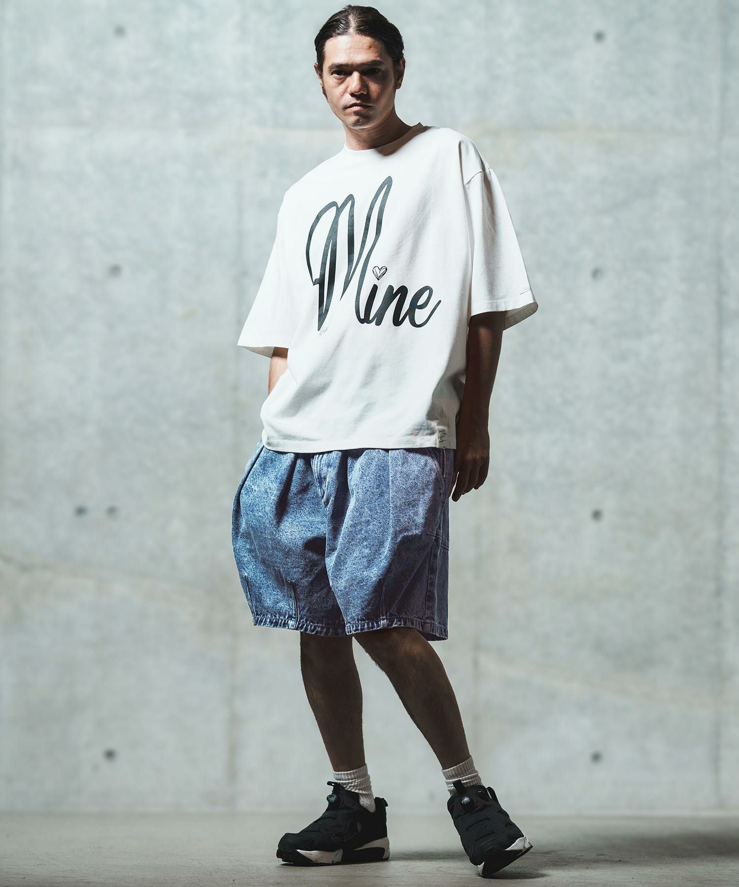 30%OFF【GLIMCLAP(グリムクラップ)】Chemical wash denim shorts
