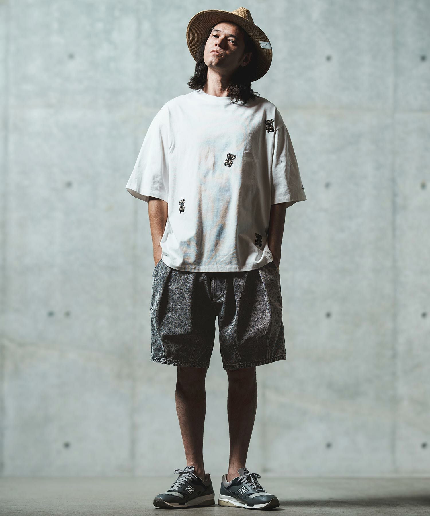 30%OFF【GLIMCLAP(グリムクラップ)】Chemical wash denim shorts