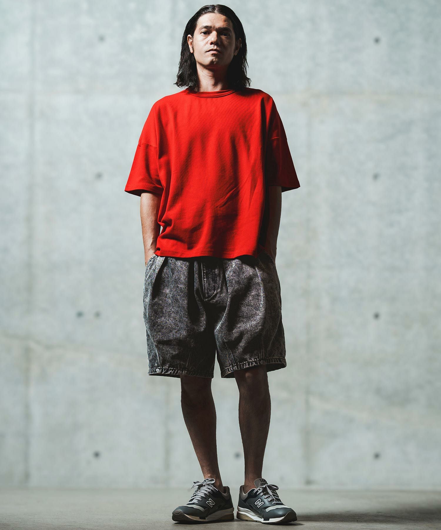 30%OFF【GLIMCLAP(グリムクラップ)】Chemical wash denim shorts