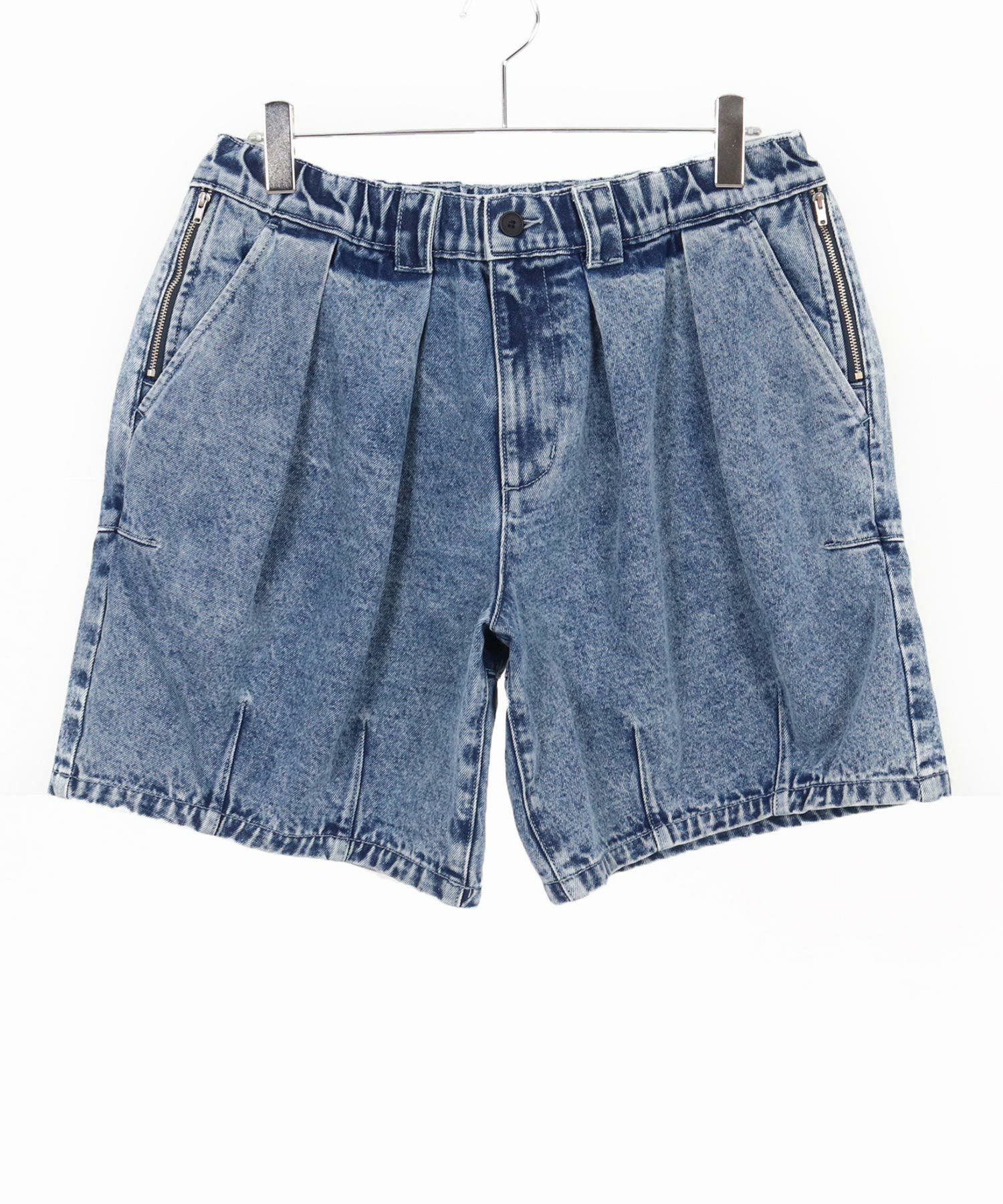 30%OFF【GLIMCLAP(グリムクラップ)】Chemical wash denim shorts