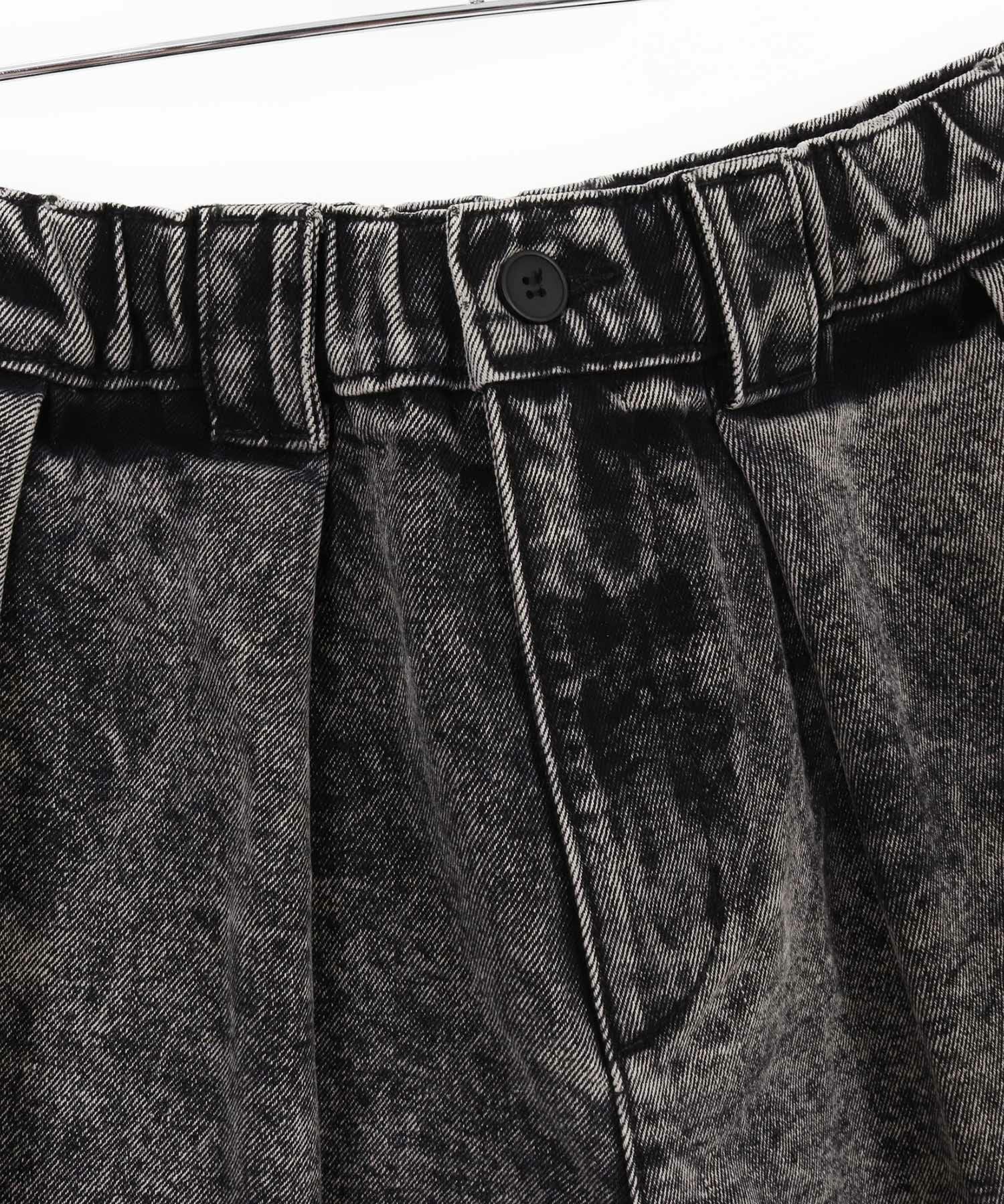 30%OFF【GLIMCLAP(グリムクラップ)】Chemical wash denim shorts