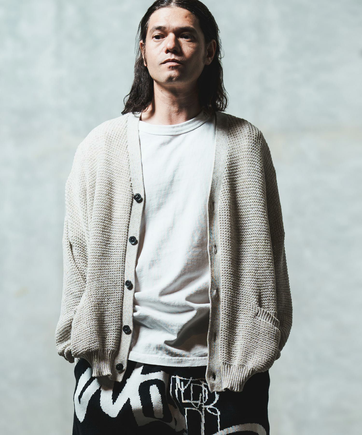30%OFF【GLIMCLAP(グリムクラップ)】 Mesh knitting cardigan ニット
