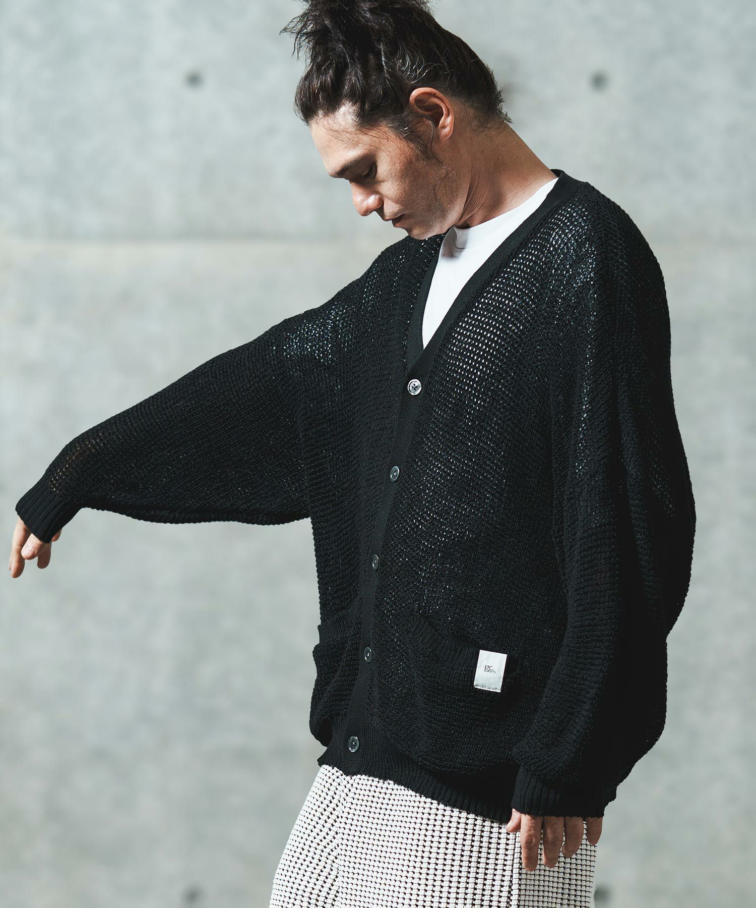 30%OFF【GLIMCLAP(グリムクラップ)】 Mesh knitting cardigan ニット