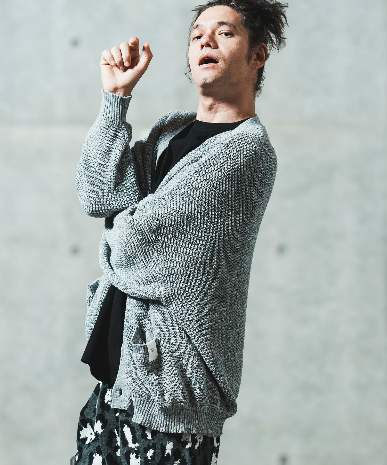 30%OFF【GLIMCLAP(グリムクラップ)】 Mesh knitting cardigan ニット